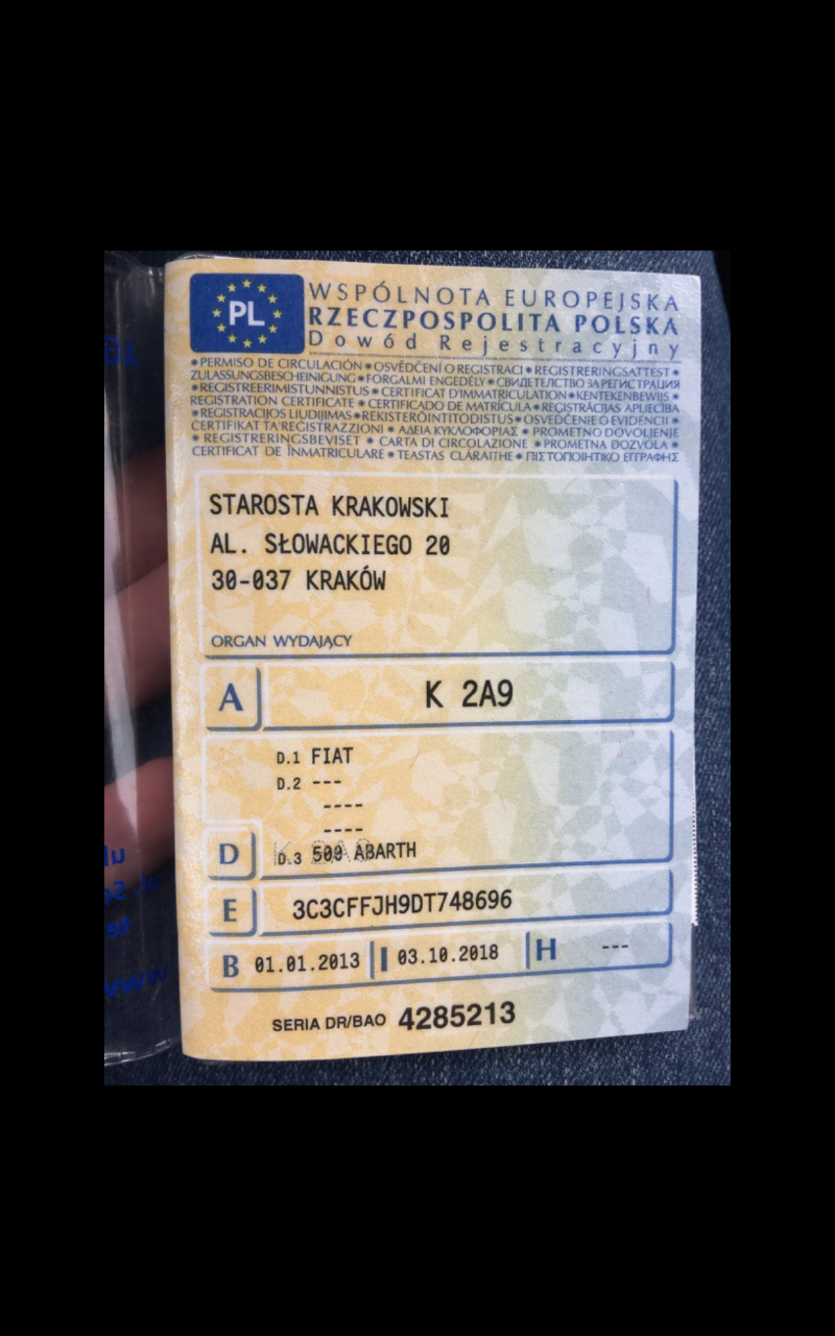 Расшифровка vin fiat